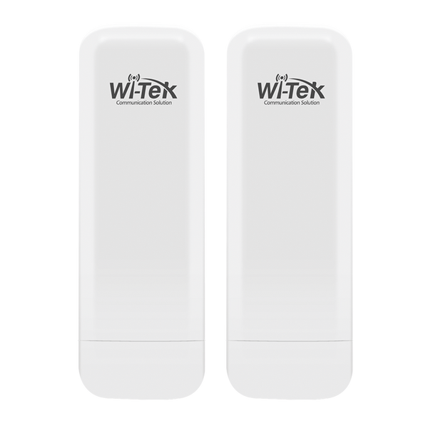 Wi-Tek WI-CPE513P-KIT-V3 Wireless Transmitter Kit, up to 3.1 miles ideal for video surveillance, 5 GHz, up to 300Mbps, 13dBi, IP65, Plug and Play, 60° Beamwidth, Cloud management.