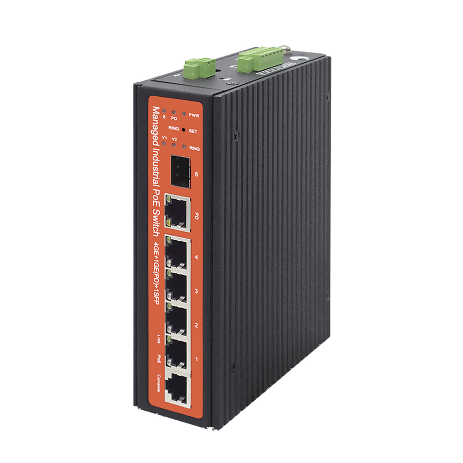 Wi-Tek WI-PMS305GF-I Rugged Power & Connectivity: Wi-Tek WI-PMS305GF-I Industrial PoE Switch with 24/48V Mixed 802.3af/at/bt PoE, SFP Uplink, Extreme Temperature Support & 6kV Surge Protection