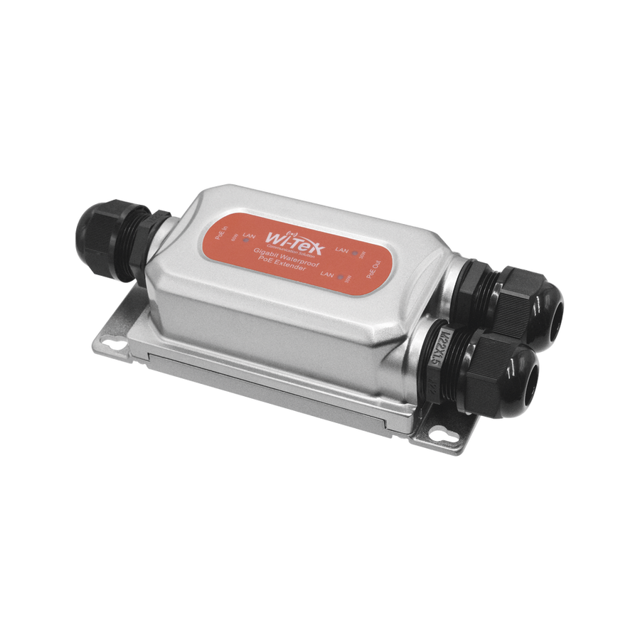 Wi-Tek WI-POE21E-O Outdoor PoE Extender/Splitter with Dual 30W PoE Outputs and IP68-Rated Protection