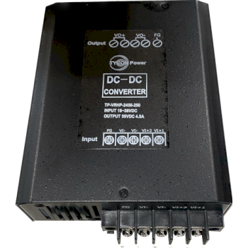 Tycon Voltage Converter +/- 18-36VDC IN. 56VDC @ 4.46A 250W Regulated OUT. Isolated