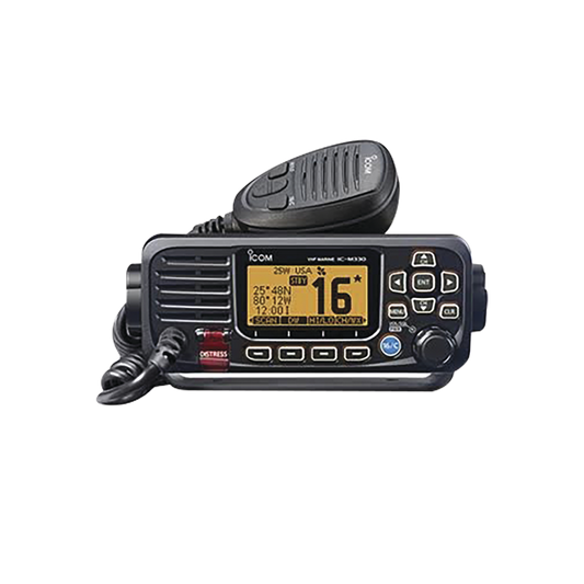 Icom M330GBLACK Marine Transceiver Top Performance Ultra Compact VHF (With GPS Receiver) Black Color