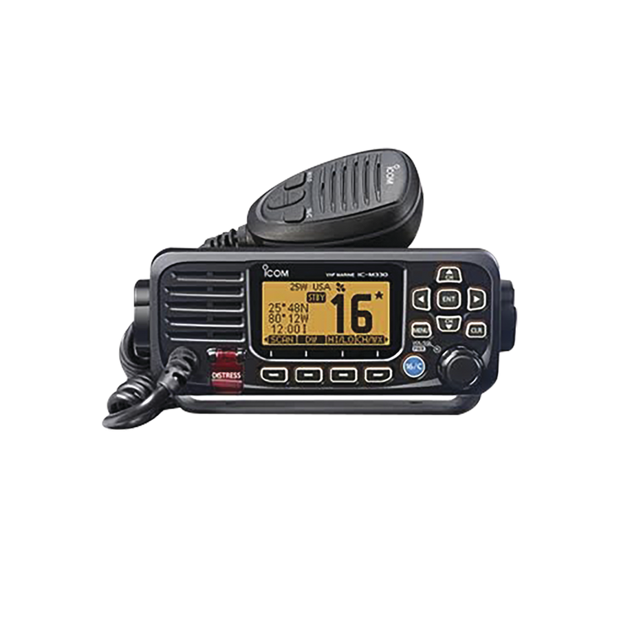 Icom M330GBLACK Marine Transceiver Top Performance Ultra Compact VHF (With GPS Receiver) Black Color