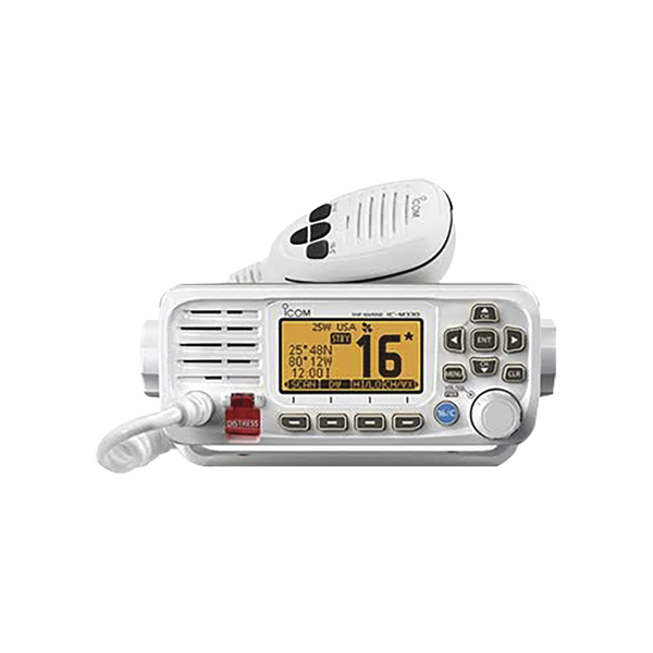 Icom M330WHITE Marine Transceiver Top Performance Ultra Compact VHF (Without GPS Receiver) White Color