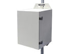 Tycon 21x14x15 inch Al Locking Outdoor Enclosure with 45degC thermostatic ventilation. DIN rails. battery shelf. Pole/wall mount