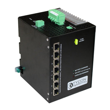 Tycon RemotePro100W. 400Ah Batt. 720W Solar. 48V TPDIN MPPT w/7 Port Manageable PoE Switch. Remote Monitor
