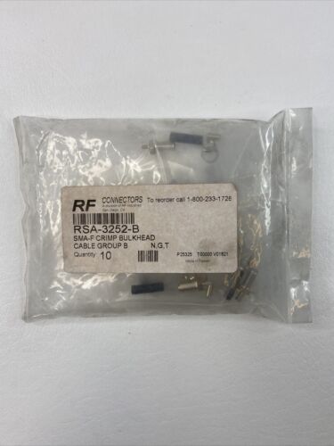 Rf Industries RSA-3252-B 3PK SMA Female bulkhead connector RG174 188 316 cable
