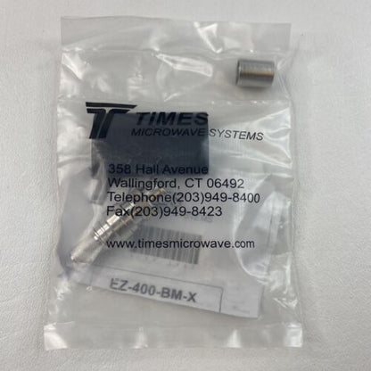 TIMES MICROWAVE EZ-400-BM-X BNC Male Crimp Captivated Connector LMR-400 Cable