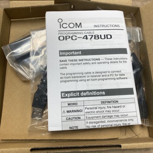 Icom OPC-478UD USB Cable for PC Programming with USB adapter