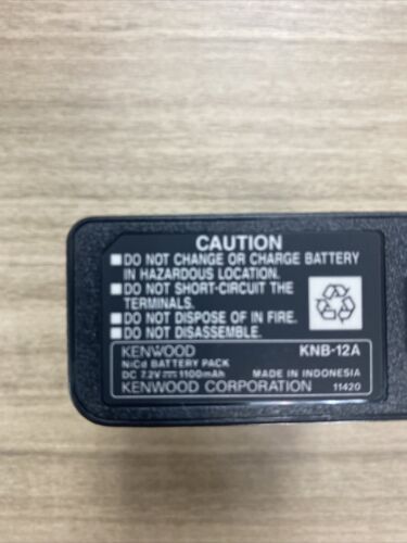 Kenwood KNB-12A Battery 7.2V 1100mAh Ni-Cd TK-250 TK-350 TK-353