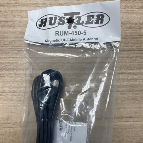 Hustler RUM-450 UHF Mobile Antenna 450-470 MHz 5.2 dB 75w RG58U UHF Male PL-259