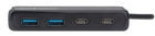 Manhattan 164887 4-Port USB Hub USB 3.2 Gen 1 5 Gbps Data Transfer USB-A & USB-C Ports Bus Powered
