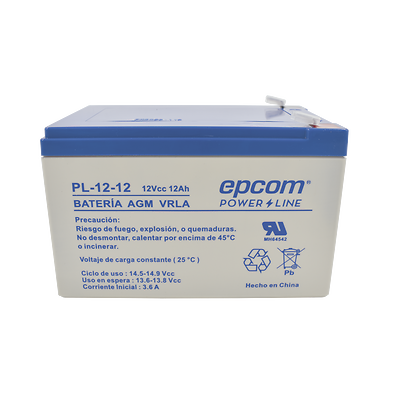 Epcom PL-12-12 12V 12Ah AGM VRLA Backup Battery F2 Terminal