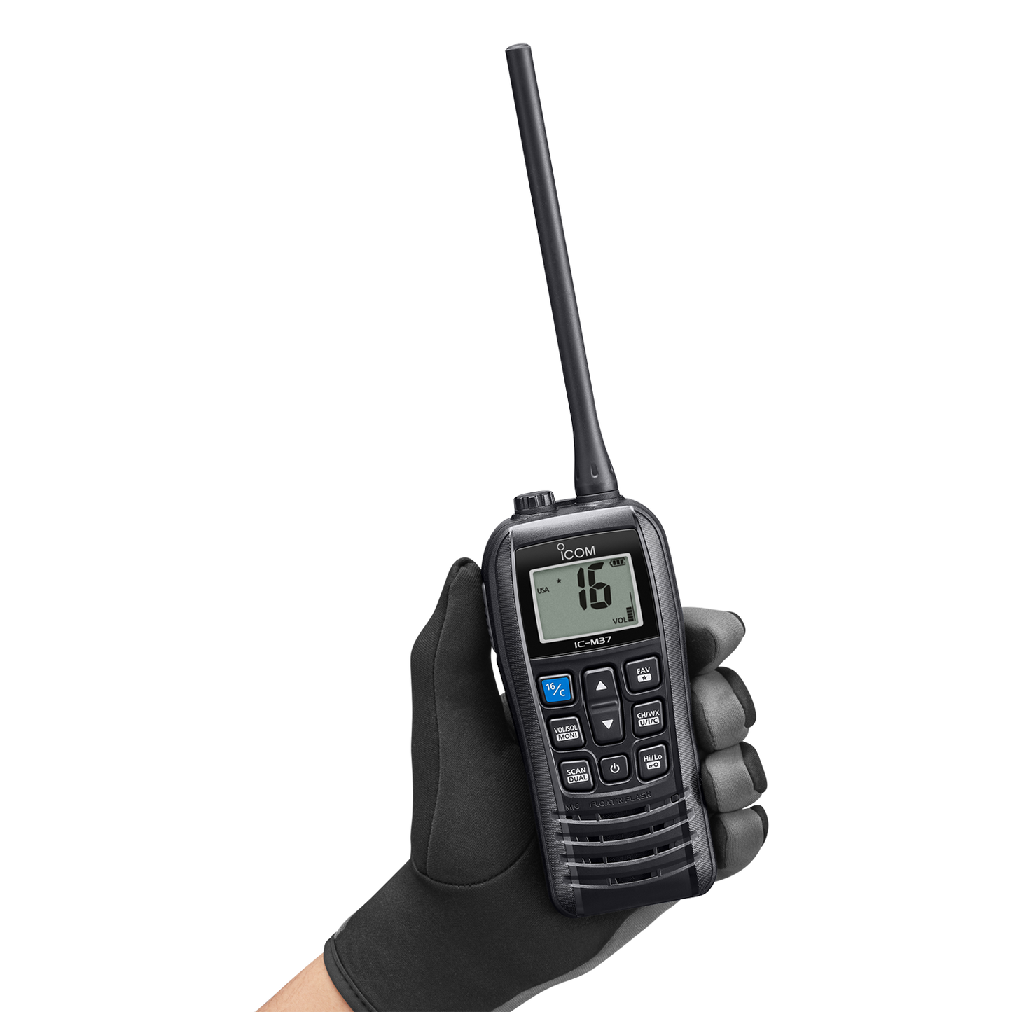 Icom IC-M37 Marine VHF Portable Radio 6W Float'n Flash Function 700 mW Audio