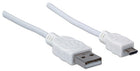 Manhattan 323987 Hi-Speed USB 2.0 Device Cable Standard-A Male to Micro-B Male 480 Mbps Shielded