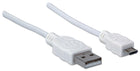 Manhattan 323987 Hi-Speed USB 2.0 Device Cable Standard-A Male to Micro-B Male 480 Mbps Shielded