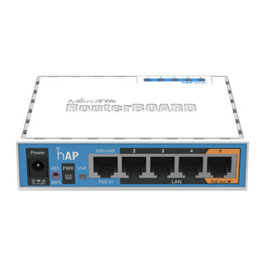 Mikrotik RB951Ui-2nD hAP Access Point 5x 10/100 Ethernet Ports 2.4GHz Dual-Chain Wi-Fi Passive PoE USB Port