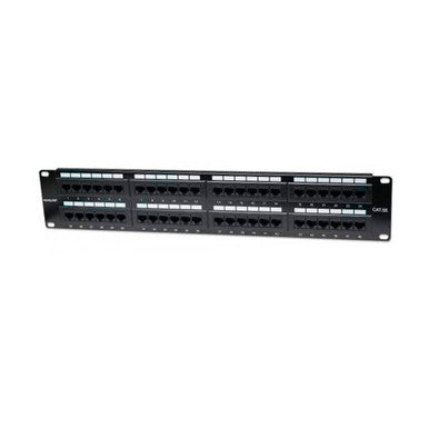 Intellinet 513579 Cat5e Patch Panel 48 Ports 19" Rackmount UL E313857 UTP Ethernet Supports 22-26 AWG 2U Height