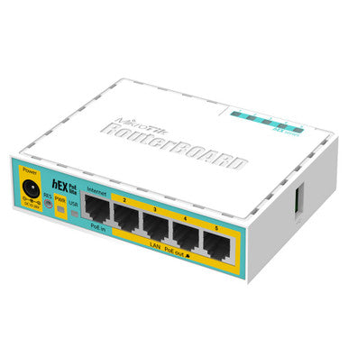 MikroTik RB750UPr2 hEX PoE lite 5-Port Ethernet Router with Passive PoE-Out
