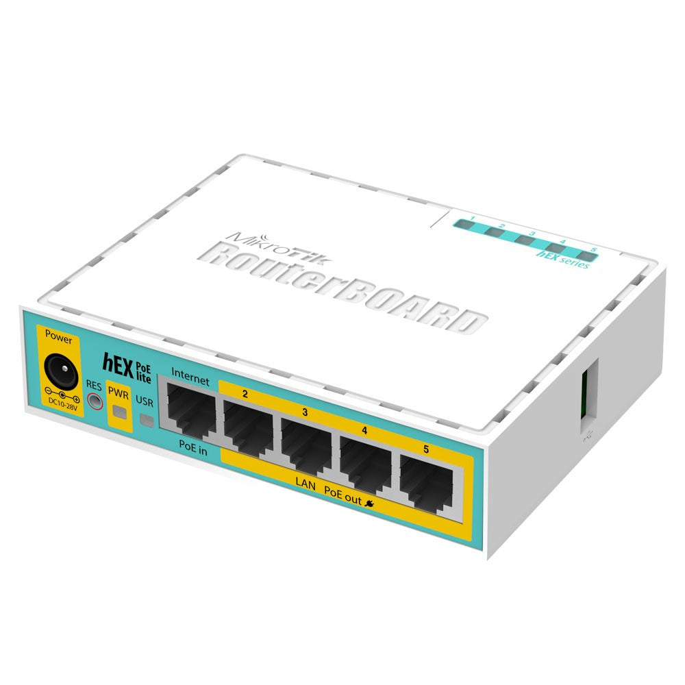 MikroTik RB750UPr2 hEX PoE lite 5-Port Ethernet Router with Passive PoE-Out