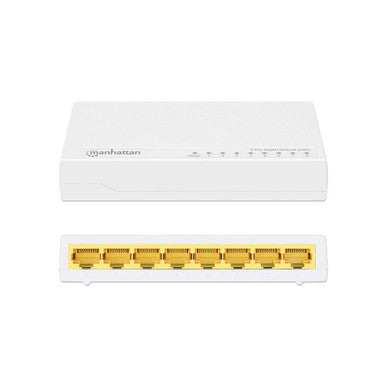 Intellinet 560702 8-Port Gigabit Ethernet Switch Plug-and-Play Green Ethernet Auto-Sensing Fanless Design