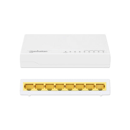 Intellinet 560702 8-Port Gigabit Ethernet Switch Plug-and-Play Green Ethernet Auto-Sensing Fanless Design