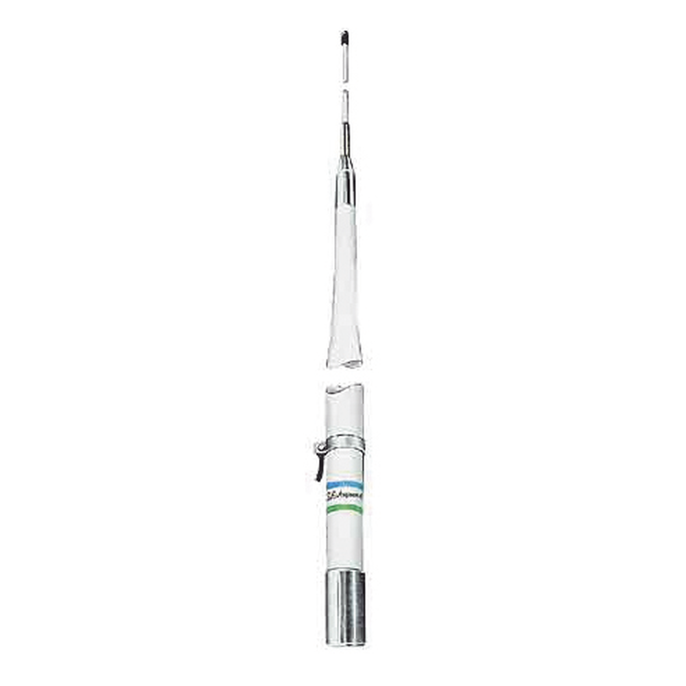 Shakespeare 390 HF Marine Base antenna, Frequency Range 2 ~ 30 MHz with Tuner, Input Power 1000 W, Length 23 ft (7m), 2 sections.