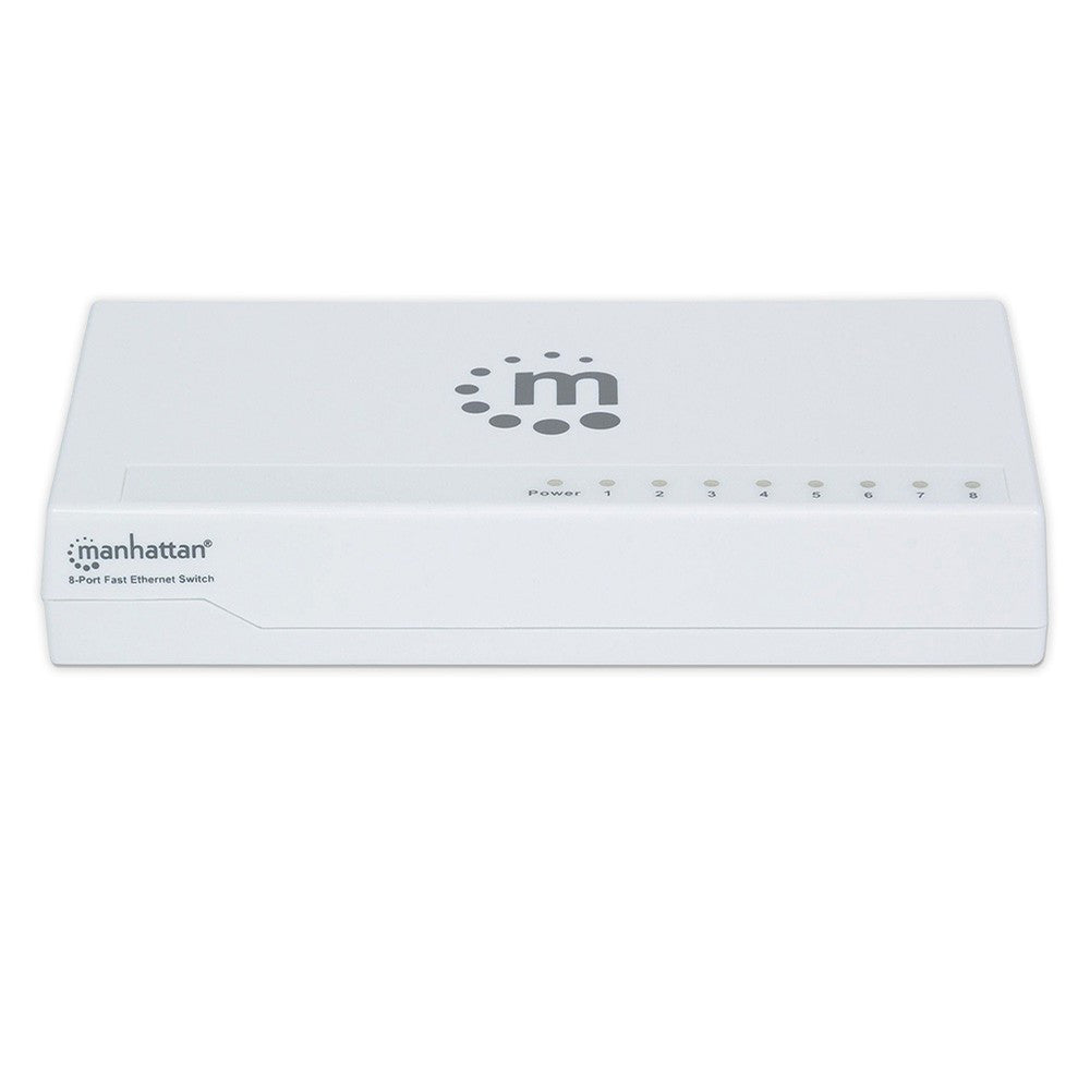 Manhattan 560689 8-Port Fast Ethernet Switch 10/100 Mbps Auto MDI/MDI-X Plug and Play Power Saving