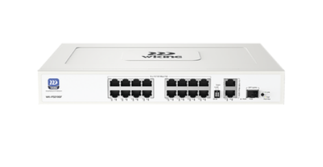 WI-TEK WK-PS219GF 16-Port Fast Ethernet PoE+ Switch 180W Gigabit RJ45 & SFP Uplink