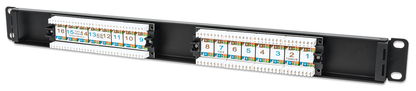 Intellinet 519526 Cat6 Patch Panel 16 Ports 19" Rackmount UL Listed UTP Ethernet Supports 22-26 AWG 1U Height