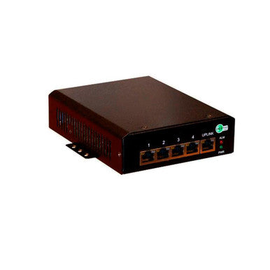 Tycon 5 Port 140W Gigabit 802.3at PoE Switch. 12-36VDC wire term IN. 4 PoE Ports. 1 Uplink. Metal Housing