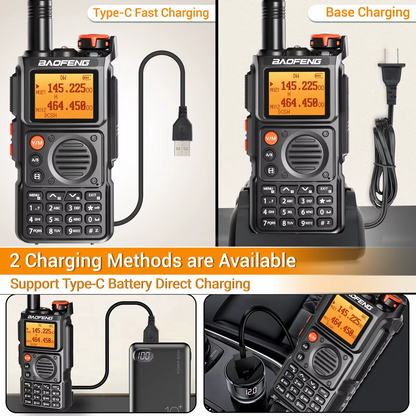 Baofeng K6 Walkie Talkie Multi Band Type-C Copy Frequency NOAA FM AM UHF VHF