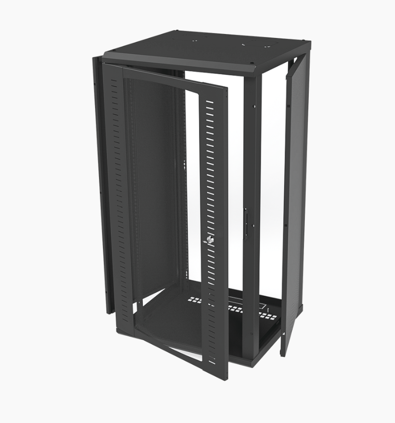 19" 24U Rack Wall Mounted, Single Section Enclosure Network Server Rack Cabinet