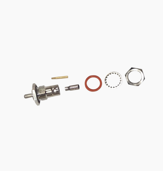 5PK RF Industries RFB-1117-BT BNC Female for Panel D-Flat to Crimp RG-174 Cable