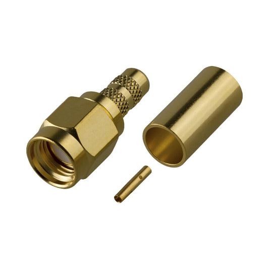 RF Industries RP-3000-1C Reverse Polarity SMA Male connector to crimp on RG-58/U