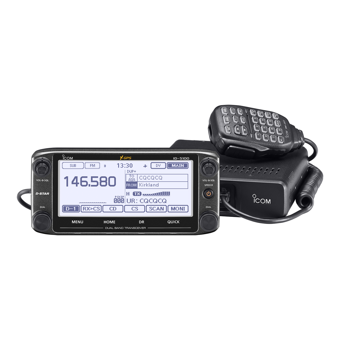 ICOM ID-5100A Deluxe Touchscreen 2m/70cm, 50W Mobile w/D-STAR/GPS