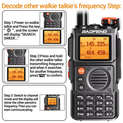 Baofeng K6 Walkie Talkie Multi Band Type-C Copy Frequency NOAA FM AM UHF VHF