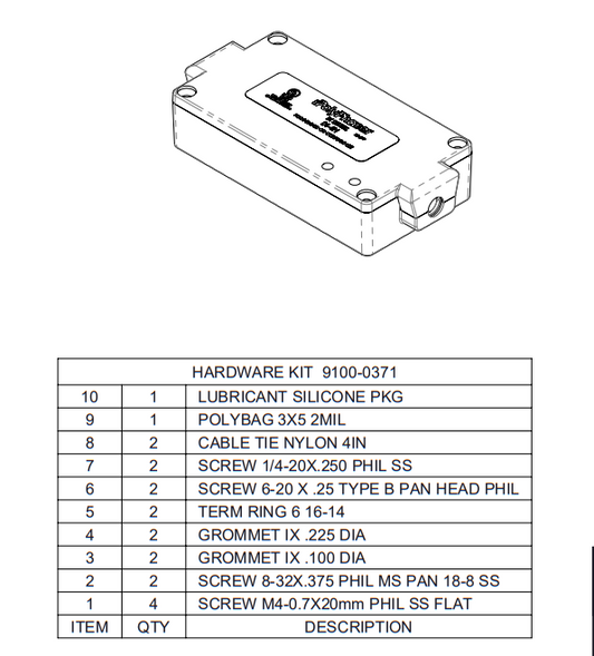 Hardware Kit 9100-0371 Polyphaser Outdoor Twisted Lightning Surge Protector