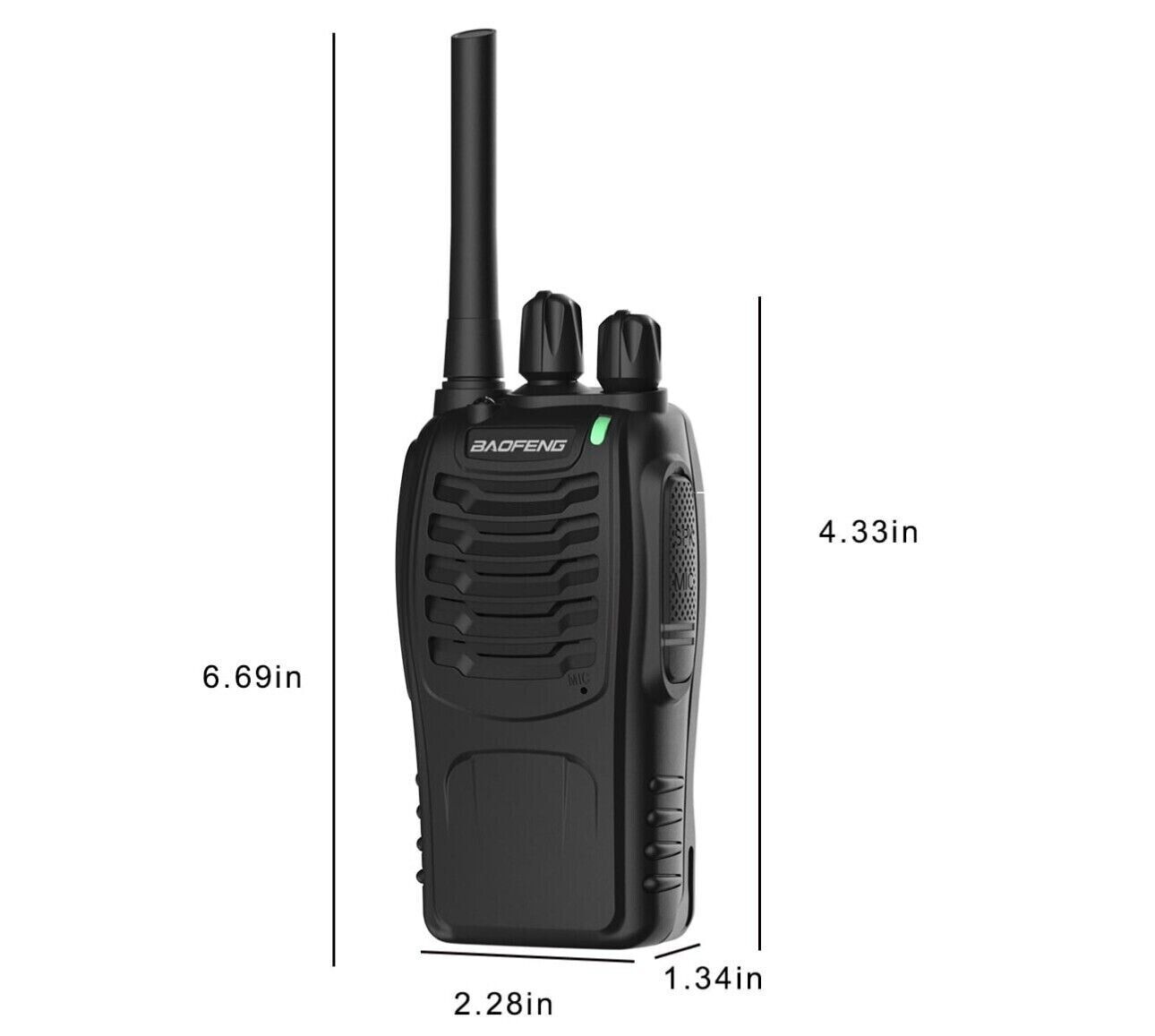 4 Pack Baofeng BF-88A Walkie Talkie 2 Two Way Radio Long Range Handheld FRS