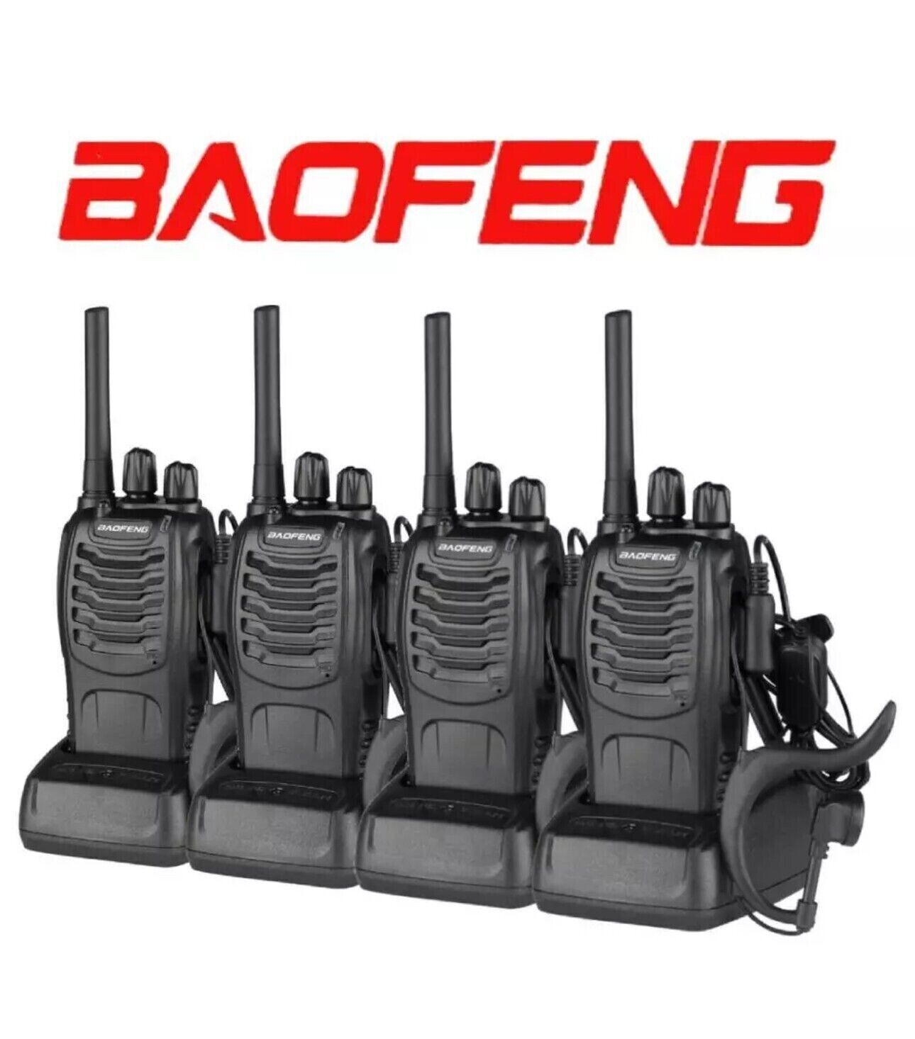 4 Pack Baofeng BF-88A Walkie Talkie 2 Two Way Radio Long Range Handheld FRS