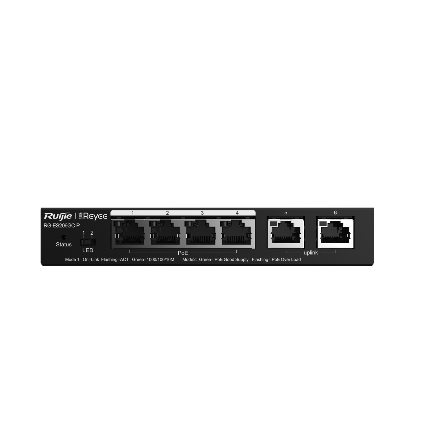 RUIJIE RG-ES206GC-P, 6-Port Gigabit Smart Cloud Managed PoE Switch