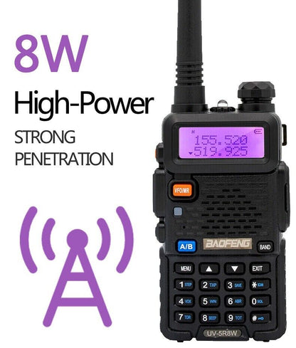 Baofeng UV-5R 8W Tri-Power Dual Band 1/4/8W Walkie Talkie Scanner Ham Radio US