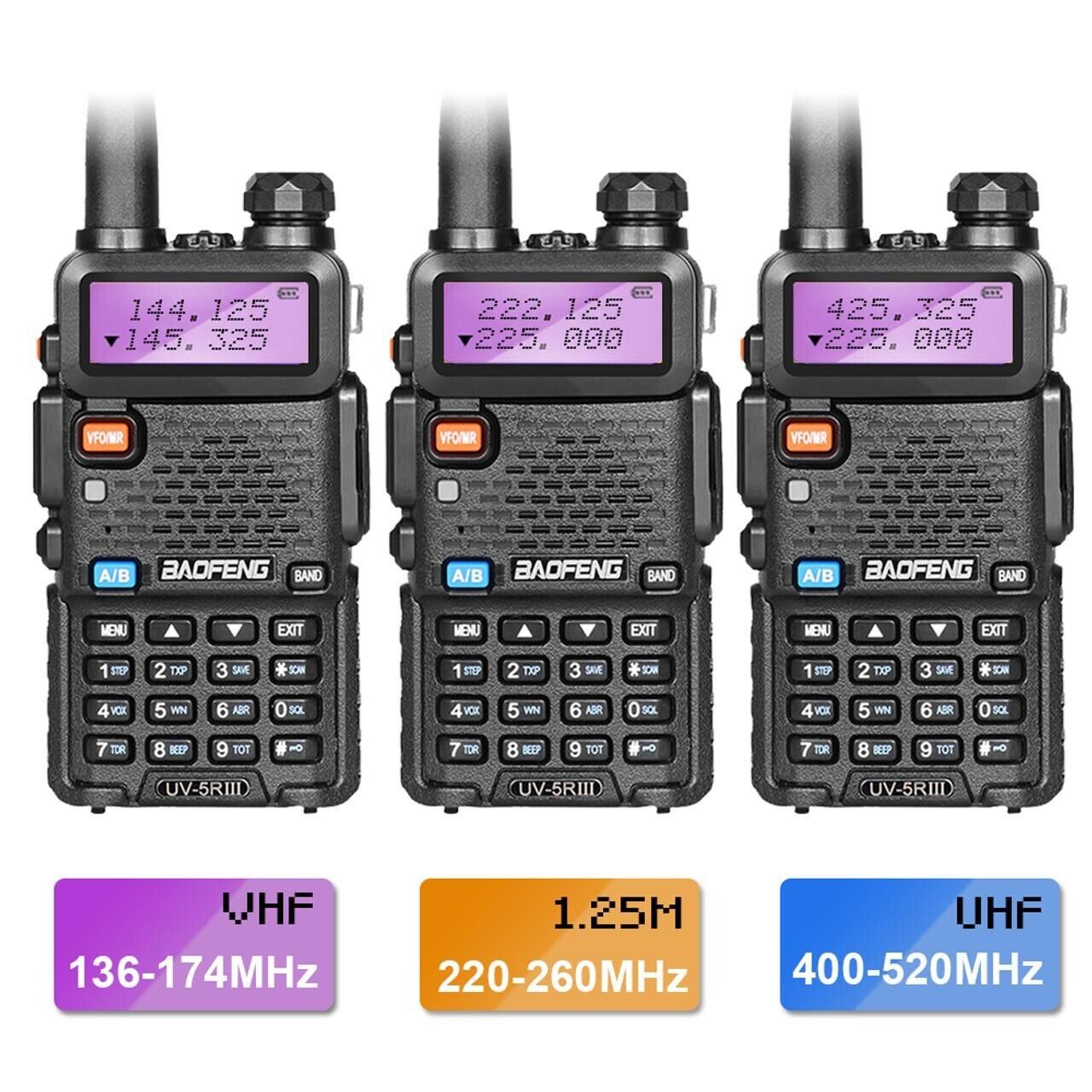 Baofeng UV-5R III TRI-BAND Walkie Talkie VHF UHF FM HAM 136-174 220-260 400-520