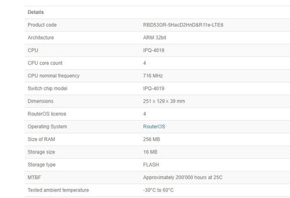 Mikrotik RBD53GR-5HACD2HND-US&R11E-LTE6 kit 5 Giga Port 802.11b/g/n