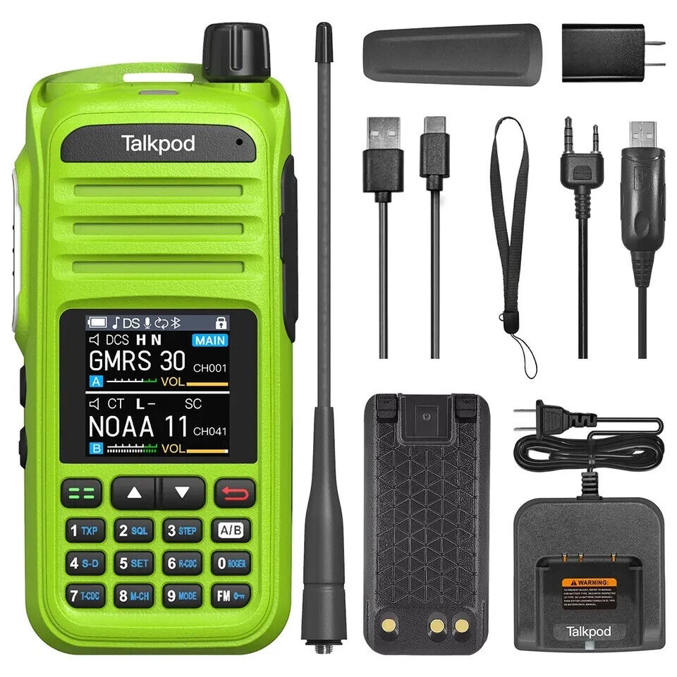 Talkpod A36Plus GMRS/HAM Handheld Two Way Radio Walkie Talkie VHF UHF AIRBAND