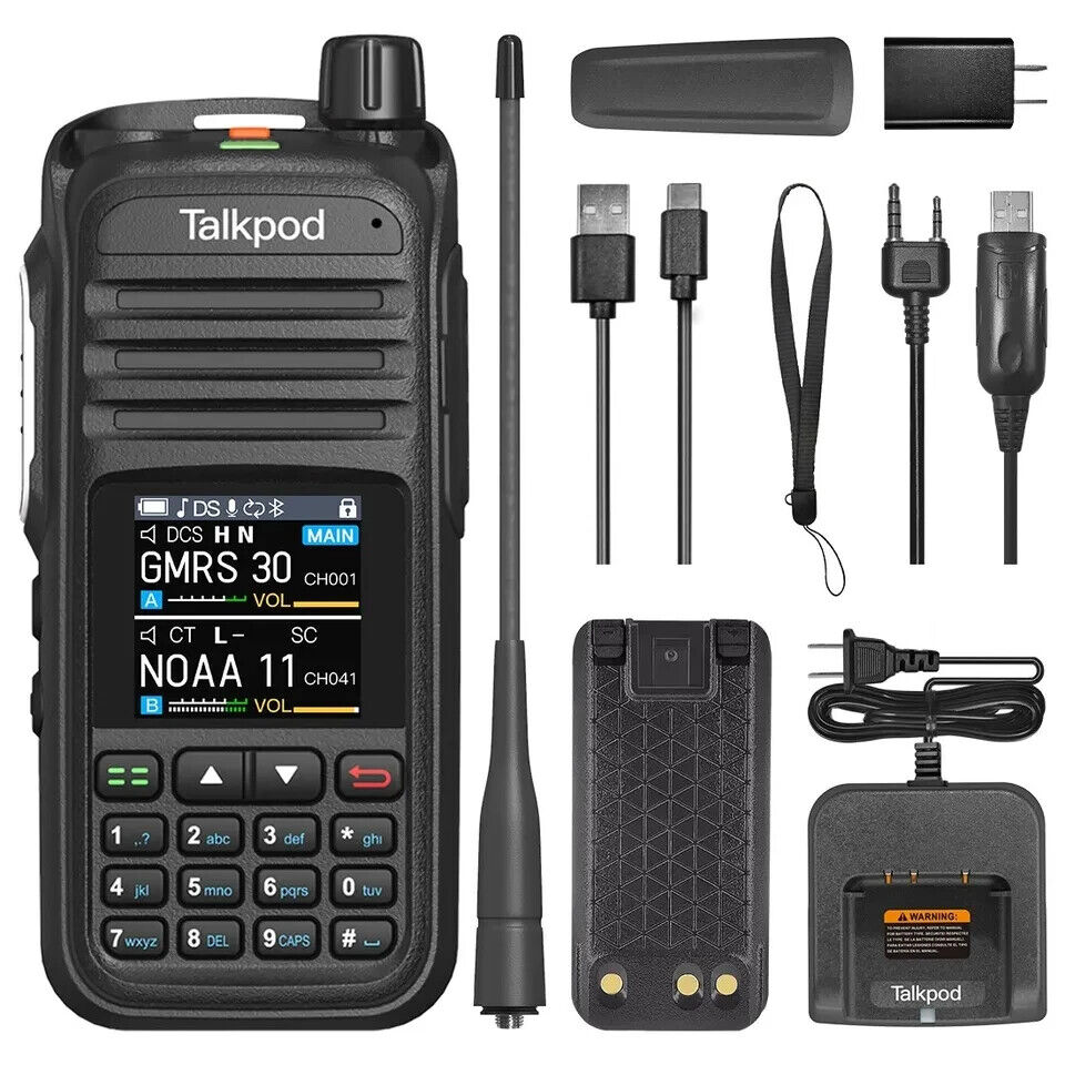 Talkpod A36Plus GMRS Handheld HAM Two Way Radio Walkie Talkie VHF UHF AIRBAND