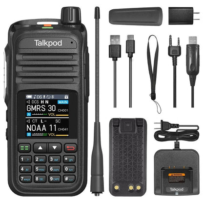 Talkpod A36Plus GMRS Handheld HAM Two Way Radio Walkie Talkie VHF UHF AIRBAND