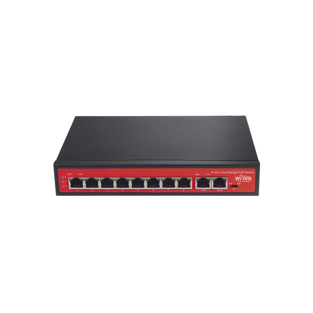 Wi-Tek WI-PS210G Switch Long-Range PoE Gigabit 120W 802.3af/at/bt