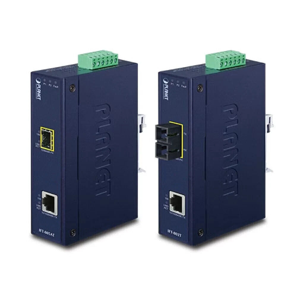 Planet Networking IFT-802T Planet IP30 Industrial 10/100TX to 100FX Media Converter