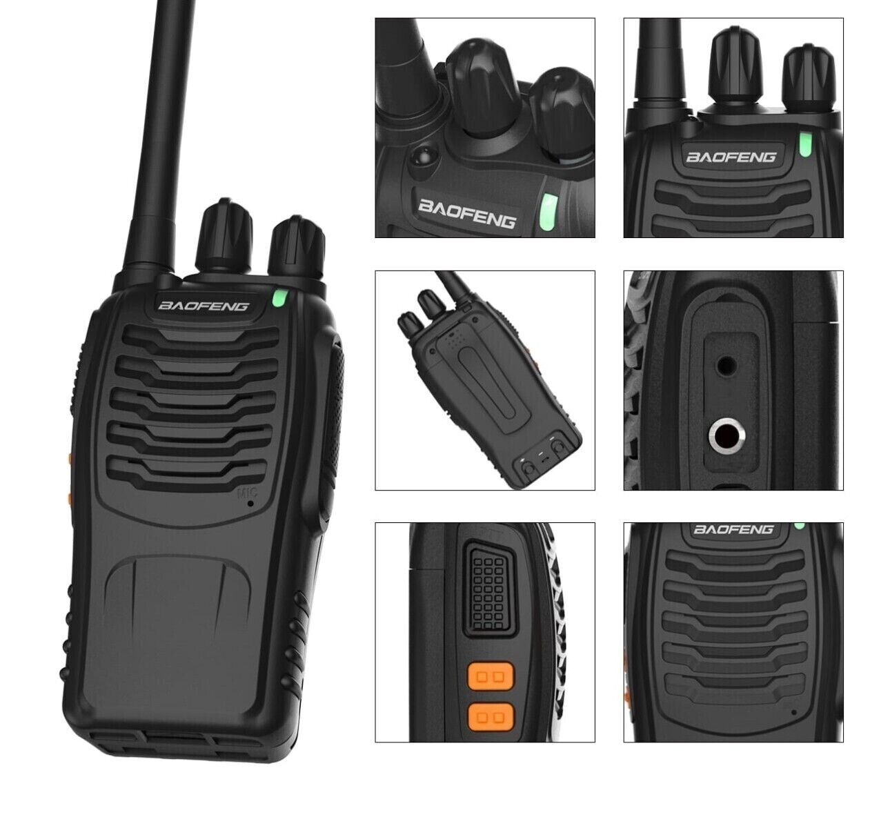 4 Pack Baofeng BF-88A Walkie Talkie 2 Two Way Radio Long Range Handheld FRS