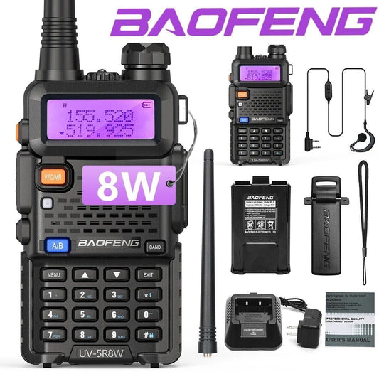 Baofeng UV-5R 8W Tri-Power Dual Band 1/4/8W Walkie Talkie Scanner Ham Radio US